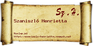 Szaniszló Henrietta névjegykártya