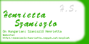 henrietta szaniszlo business card